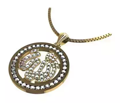 Diamond Caligraphy Pendant 3D model Texture 3D print model