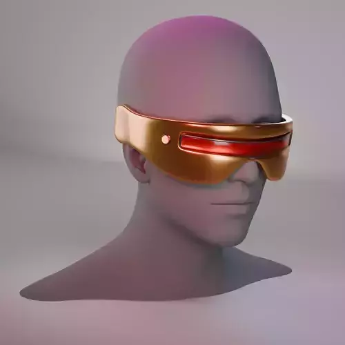 Futuristic Visor Headgear golden Glasses