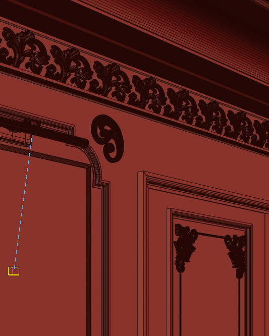 Dark Neoclassic interior scene 3D model_12