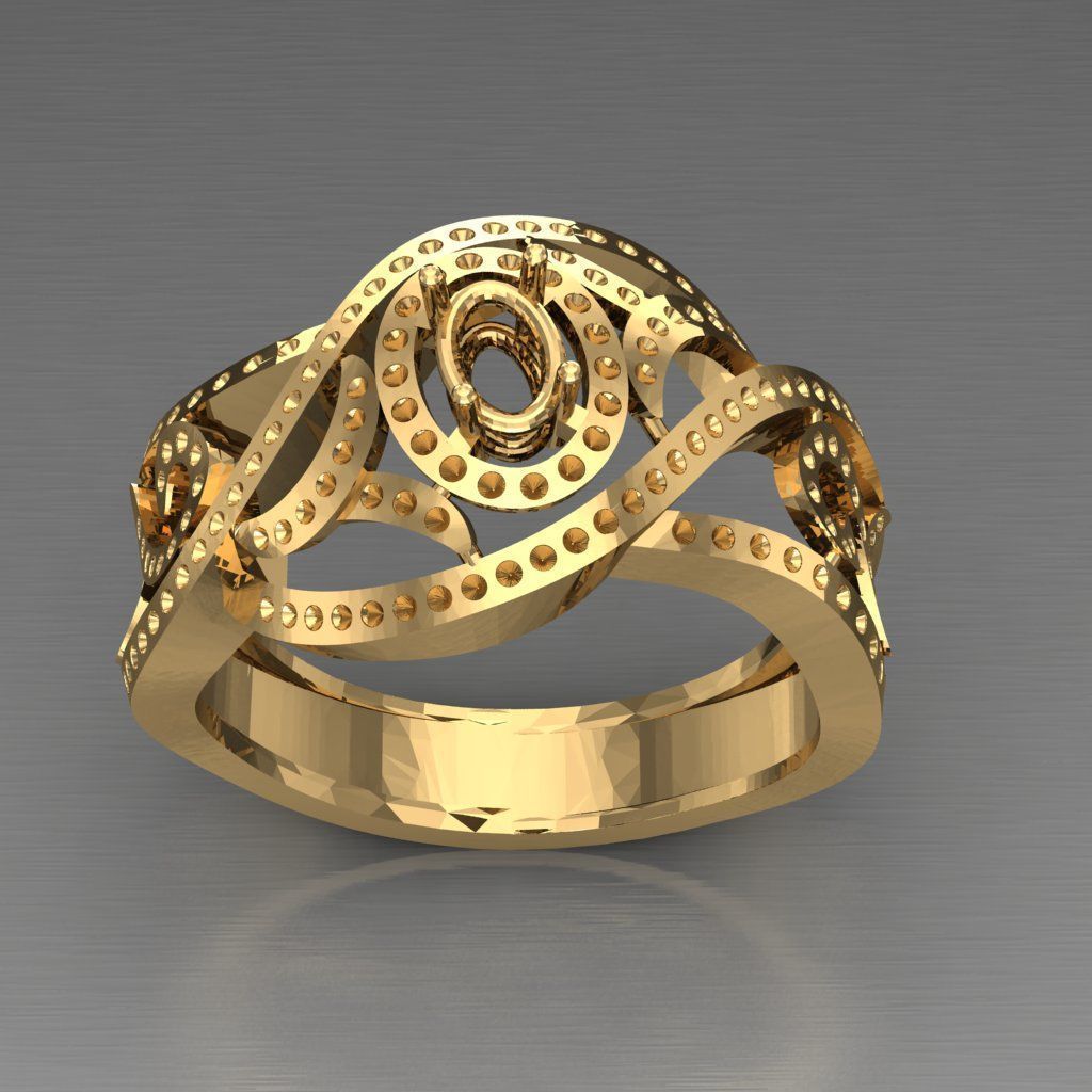 Diamond Ring For Women 3D print model 3D print model_1