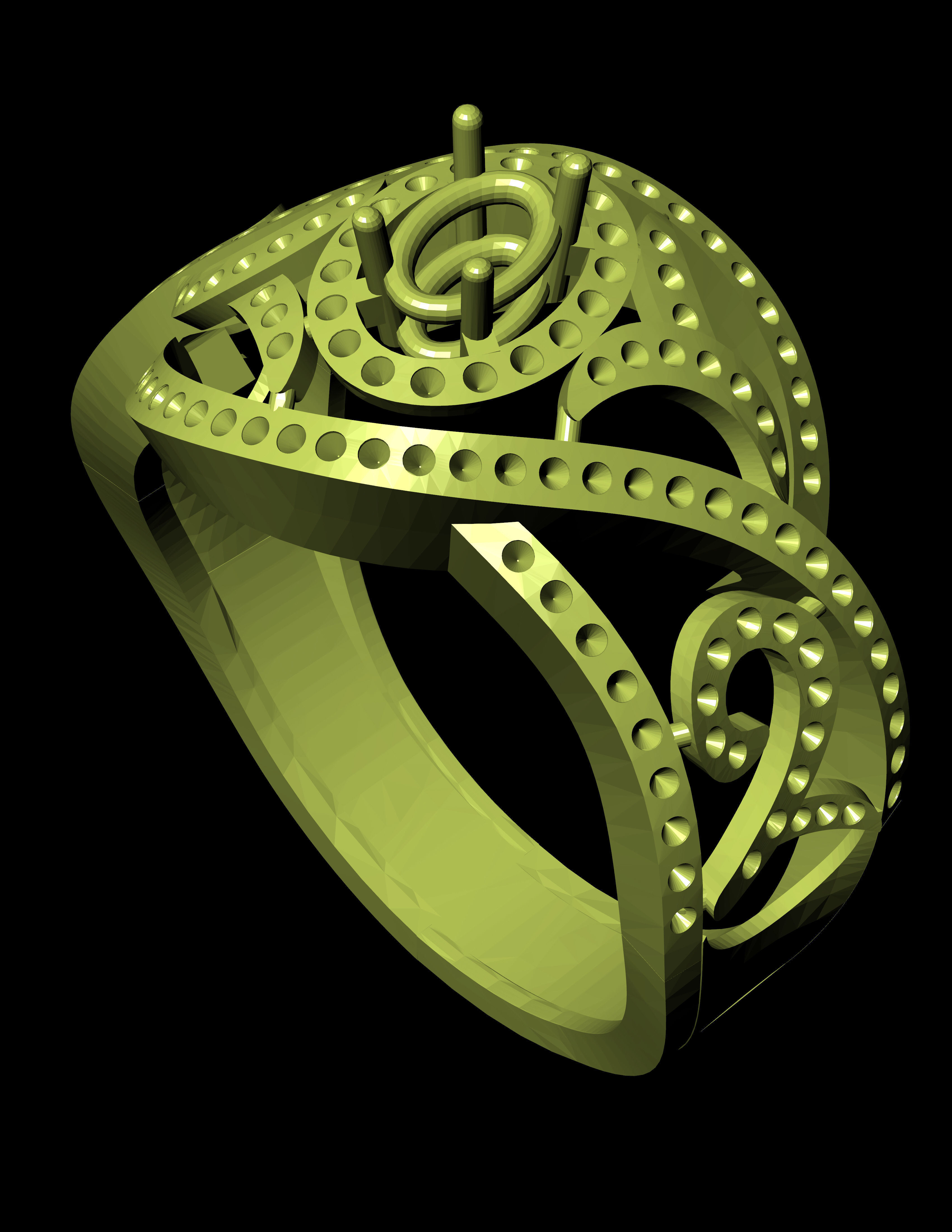 Diamond Ring For Women 3D print model 3D print model_4
