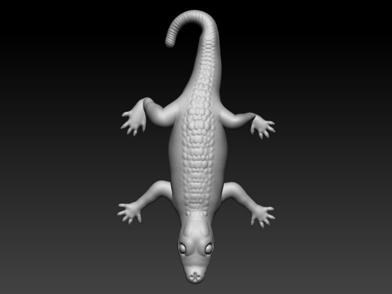 crocodile Alligator pendant 3D print model_16