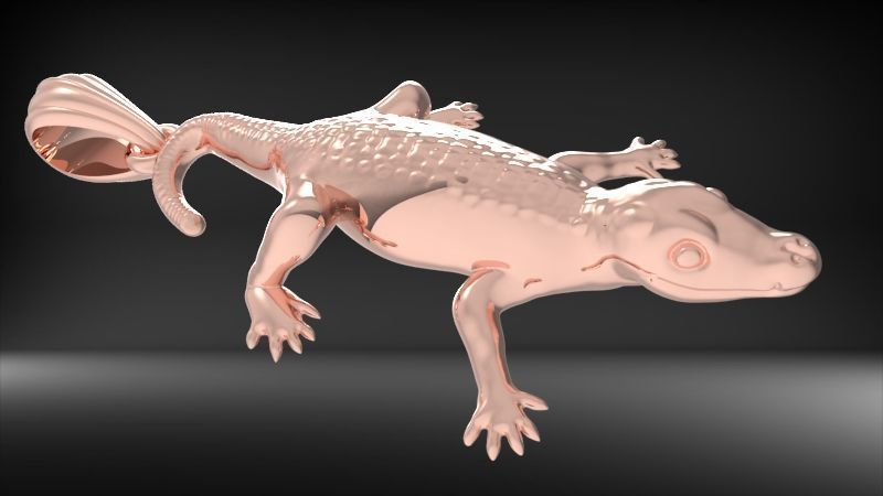 crocodile Alligator pendant 3D print model_29