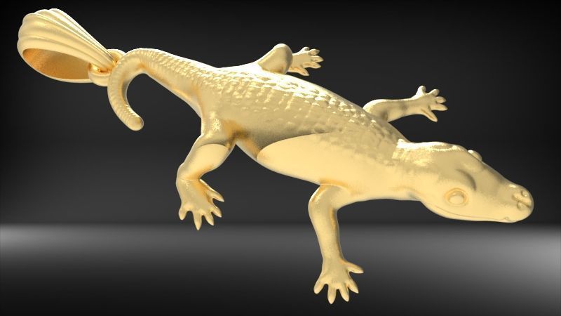 crocodile Alligator pendant 3D print model_27