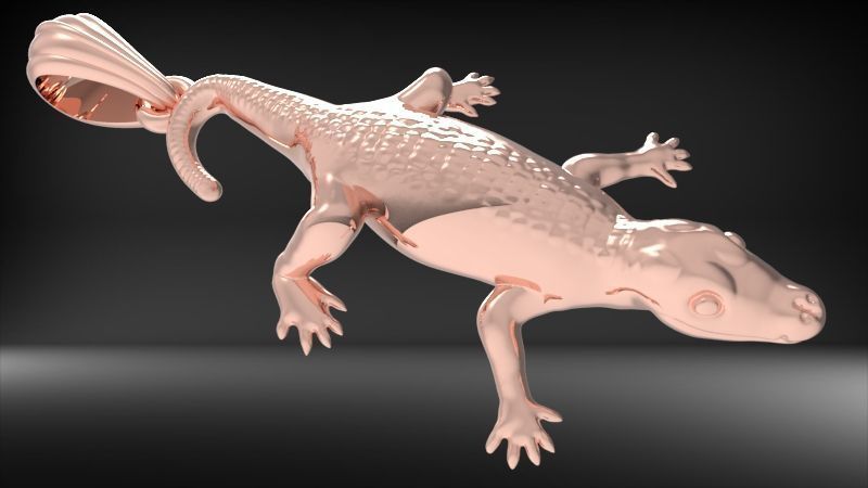 crocodile Alligator pendant 3D print model_23
