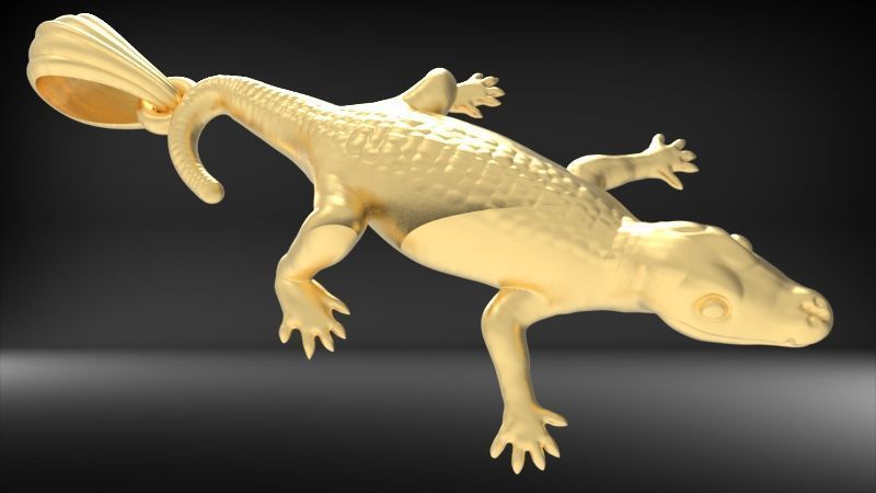 crocodile Alligator pendant 3D print model_26