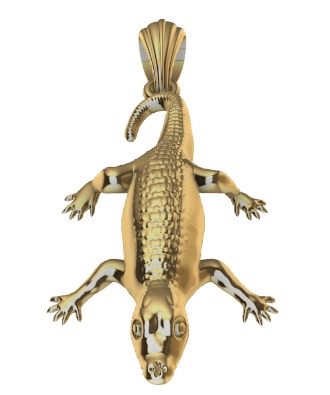 crocodile Alligator pendant 3D print model_12