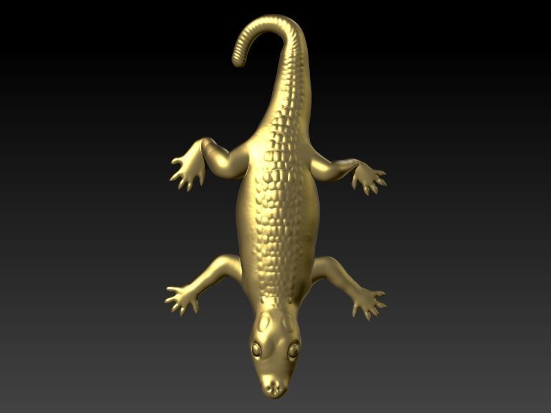crocodile Alligator pendant 3D print model_14