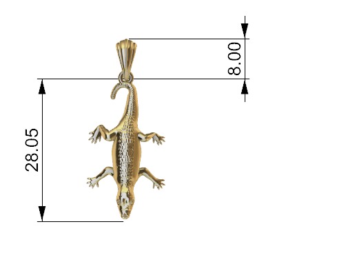 crocodile Alligator pendant 3D print model_18