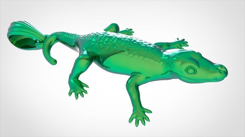 crocodile Alligator pendant 3D print model_31