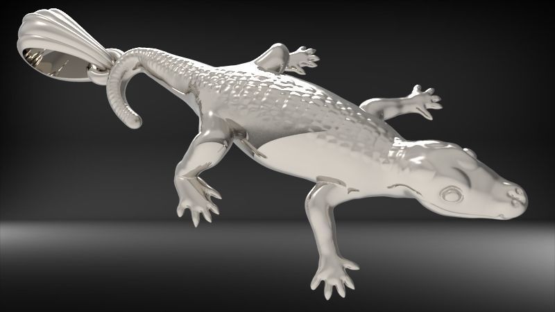 crocodile Alligator pendant 3D print model_21