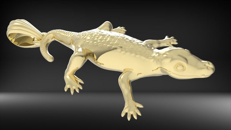 crocodile Alligator pendant 3D print model_30