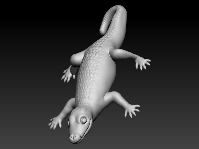 crocodile Alligator pendant 3D print model_20