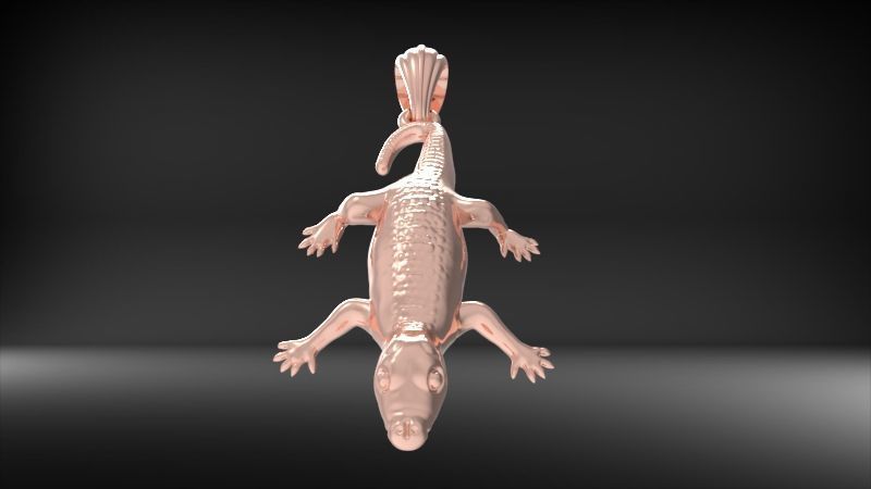 crocodile Alligator pendant 3D print model_4