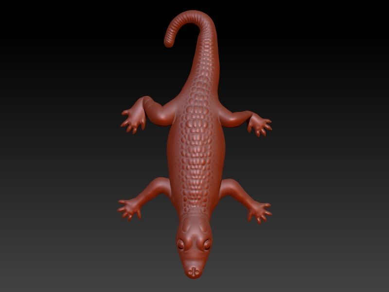 crocodile Alligator pendant 3D print model_17