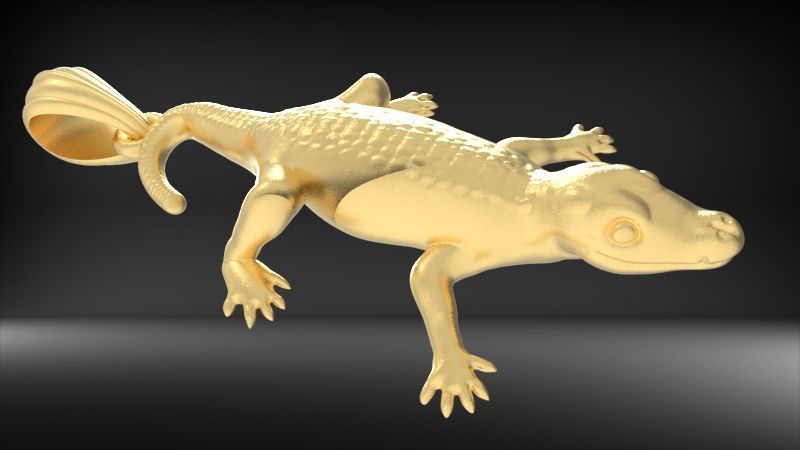 crocodile Alligator pendant 3D print model_28