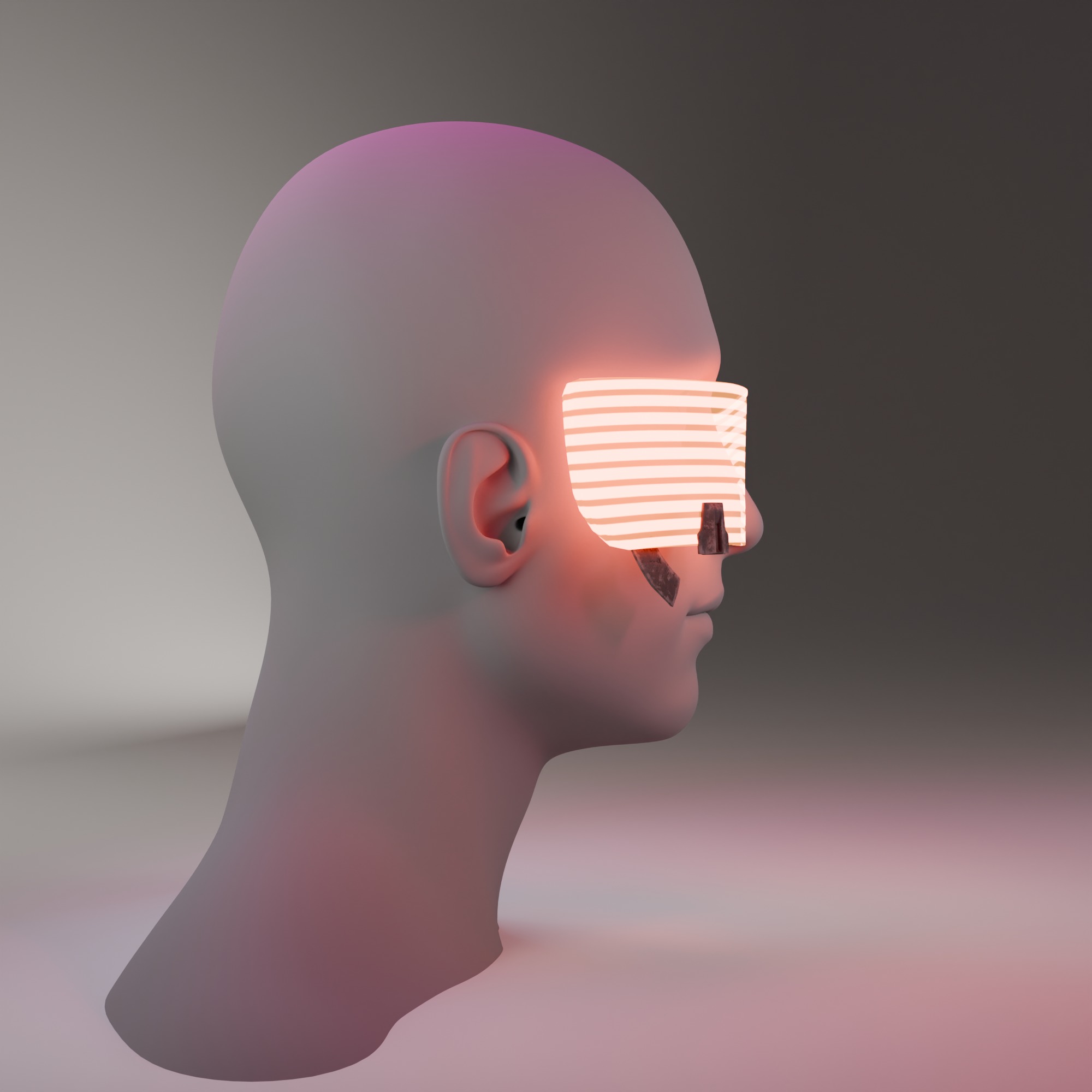 Futuristic LED Sunglasses Low-poly 3D model_3