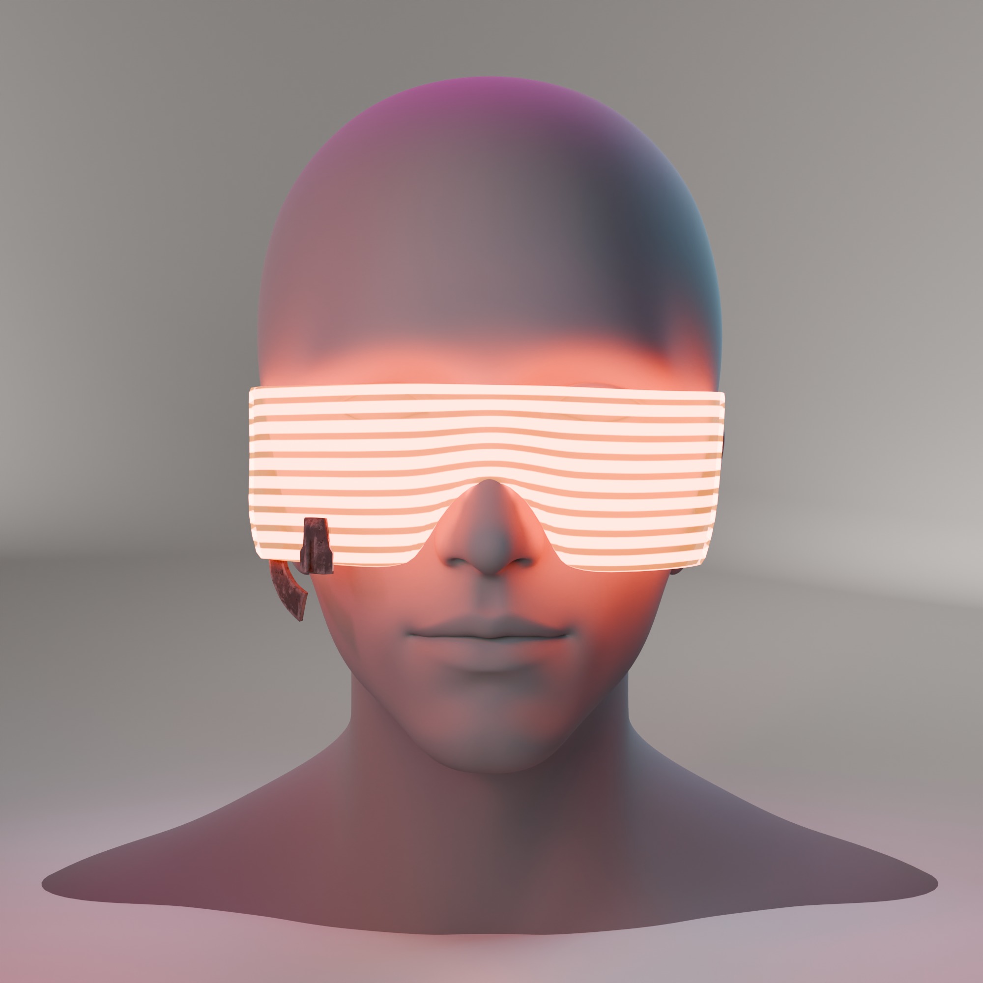Futuristic LED Sunglasses Low-poly 3D model_1