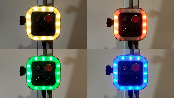 Mini Button Box and RGB Flag Display for Sim Racing 3D print model 2