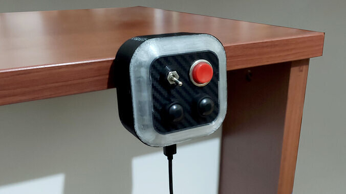 Mini Button Box and RGB Flag Display for Sim Racing 3D print model 6
