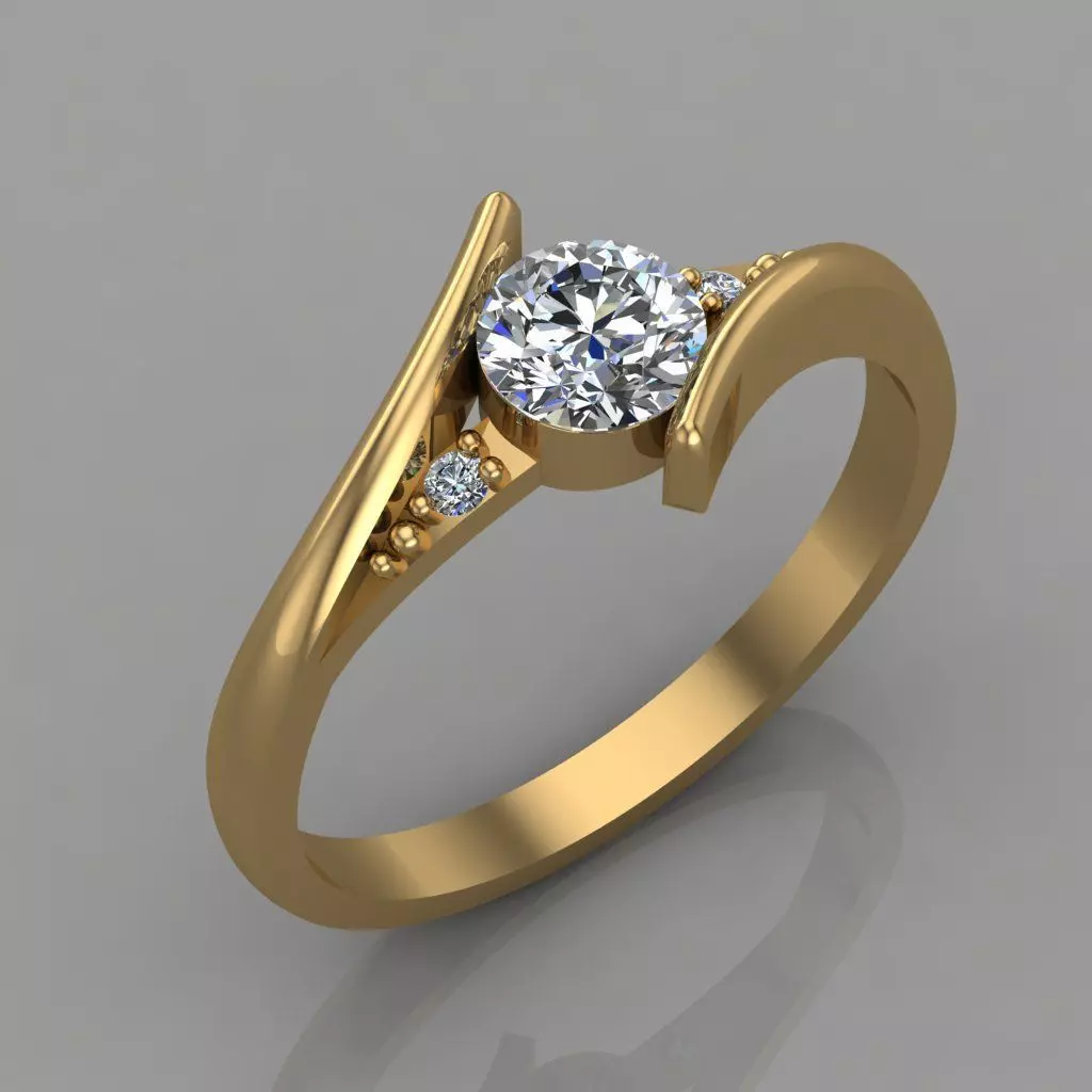 Diamond Ring For Women 3D print model Free 3D print model
