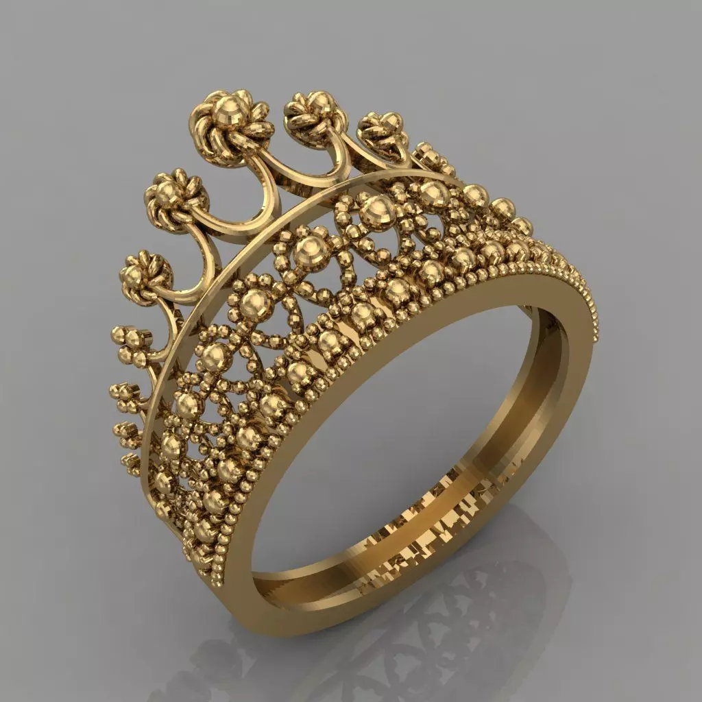 Crown Ring For Women 3D print model 3D print model_0