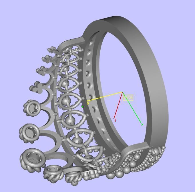 Crown Ring For Women 3D print model 3D print model_4