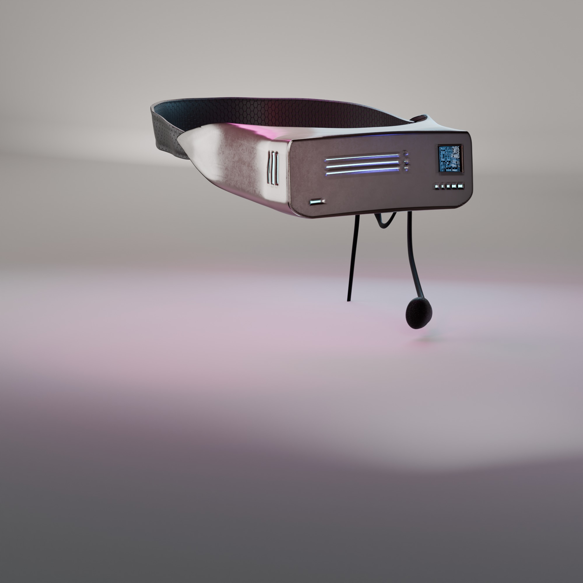 Futuristic Augmented Reality Headset Low-poly 3D model_5