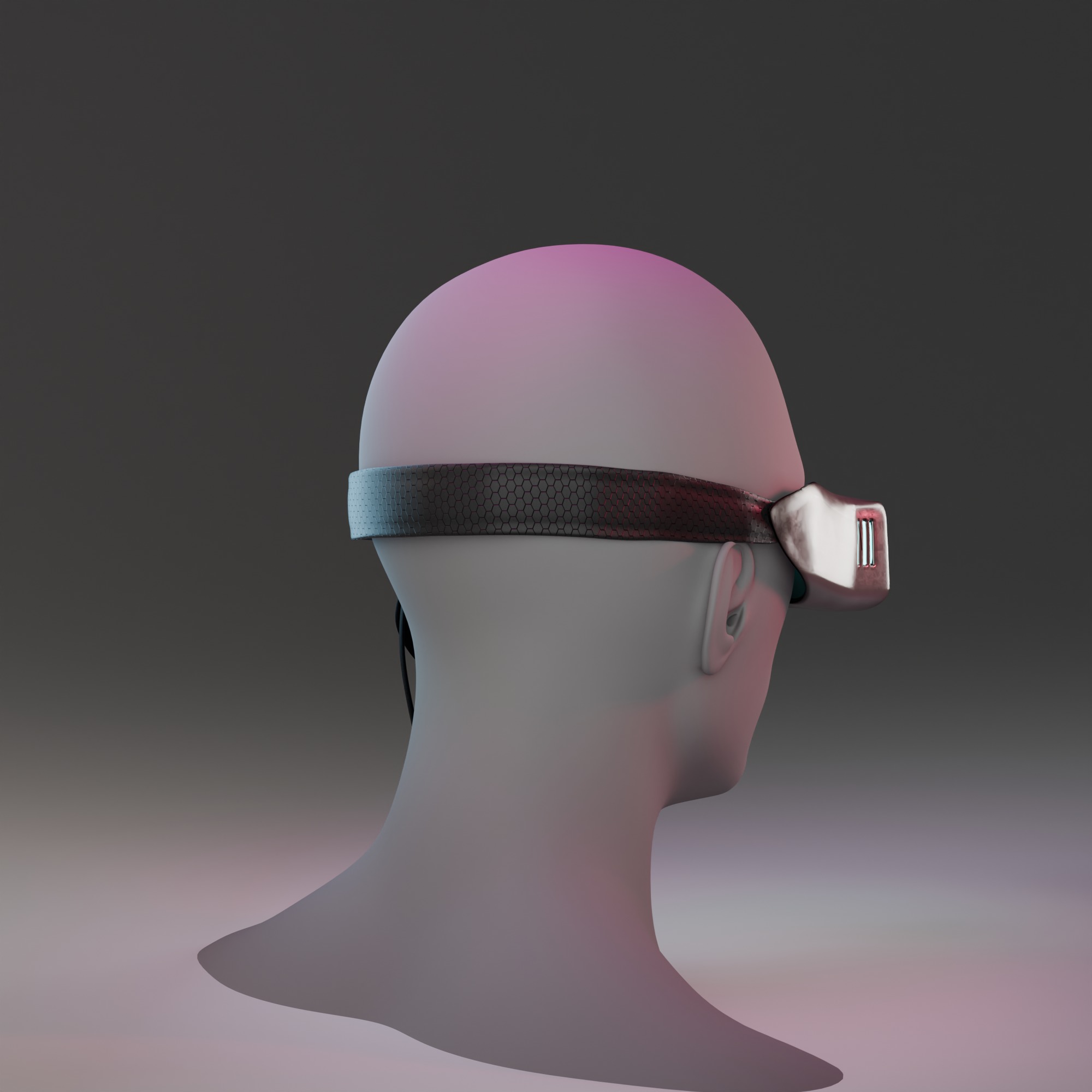 Futuristic Augmented Reality Headset Low-poly 3D model_2