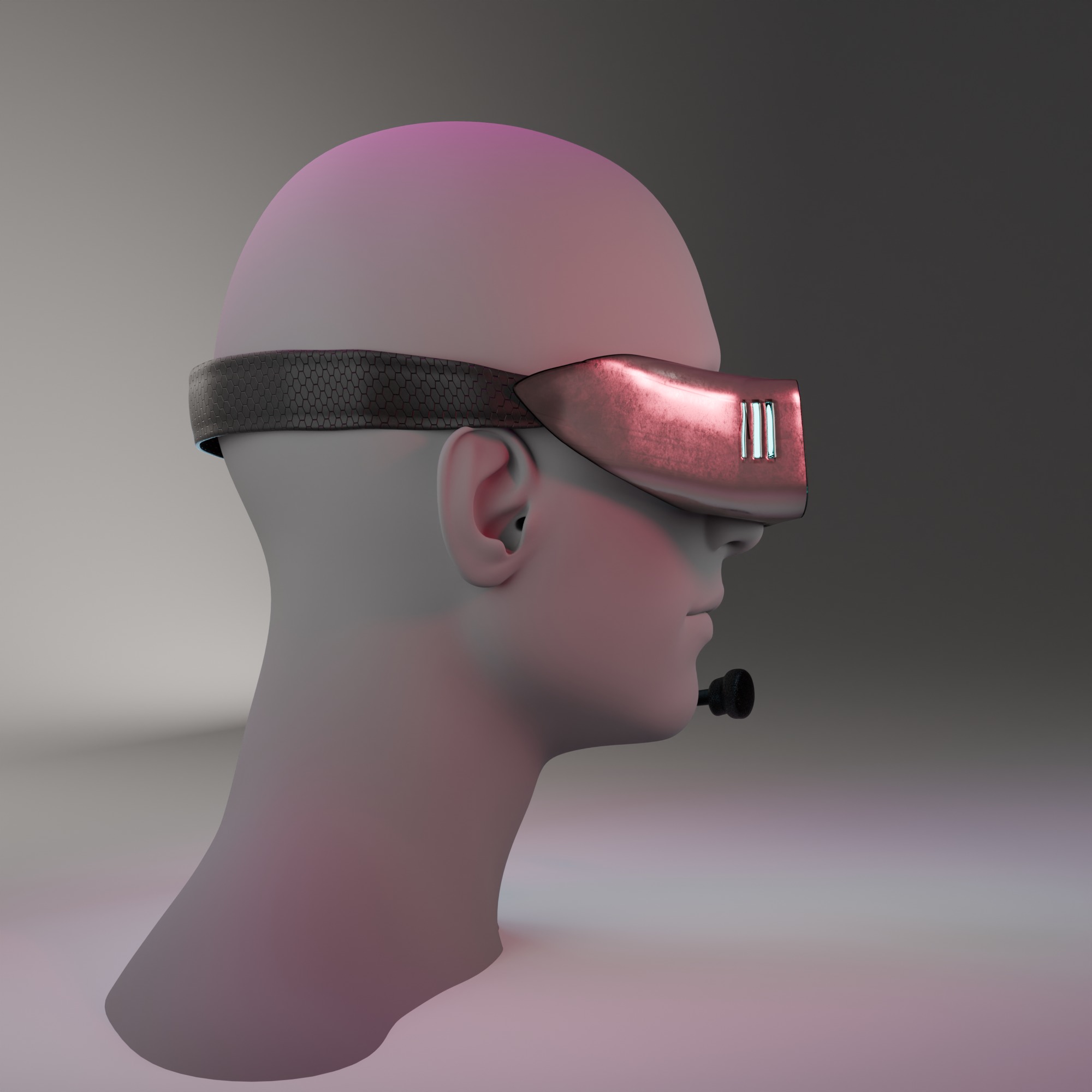 Futuristic Augmented Reality Headset Low-poly 3D model_4