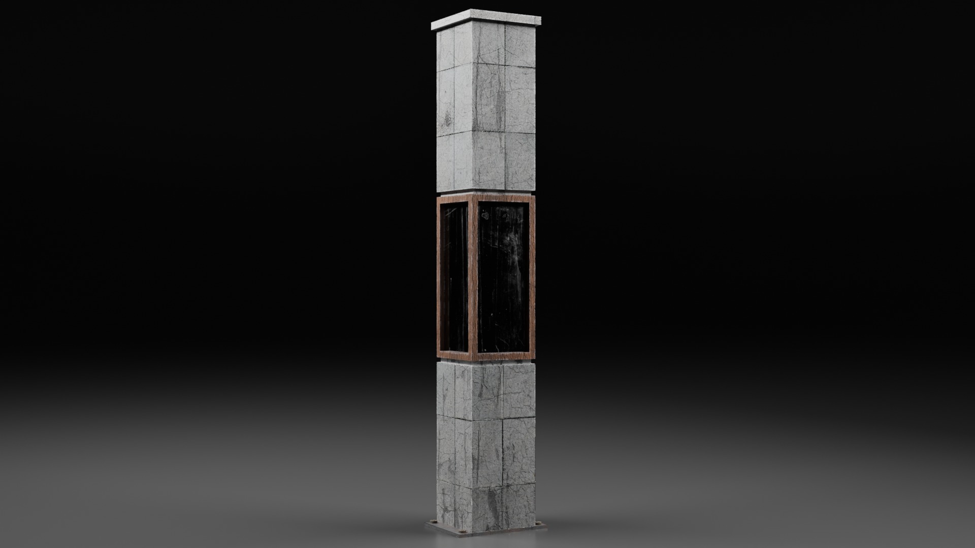 Damaged Concrete Column Pack Low-poly 3D model_6