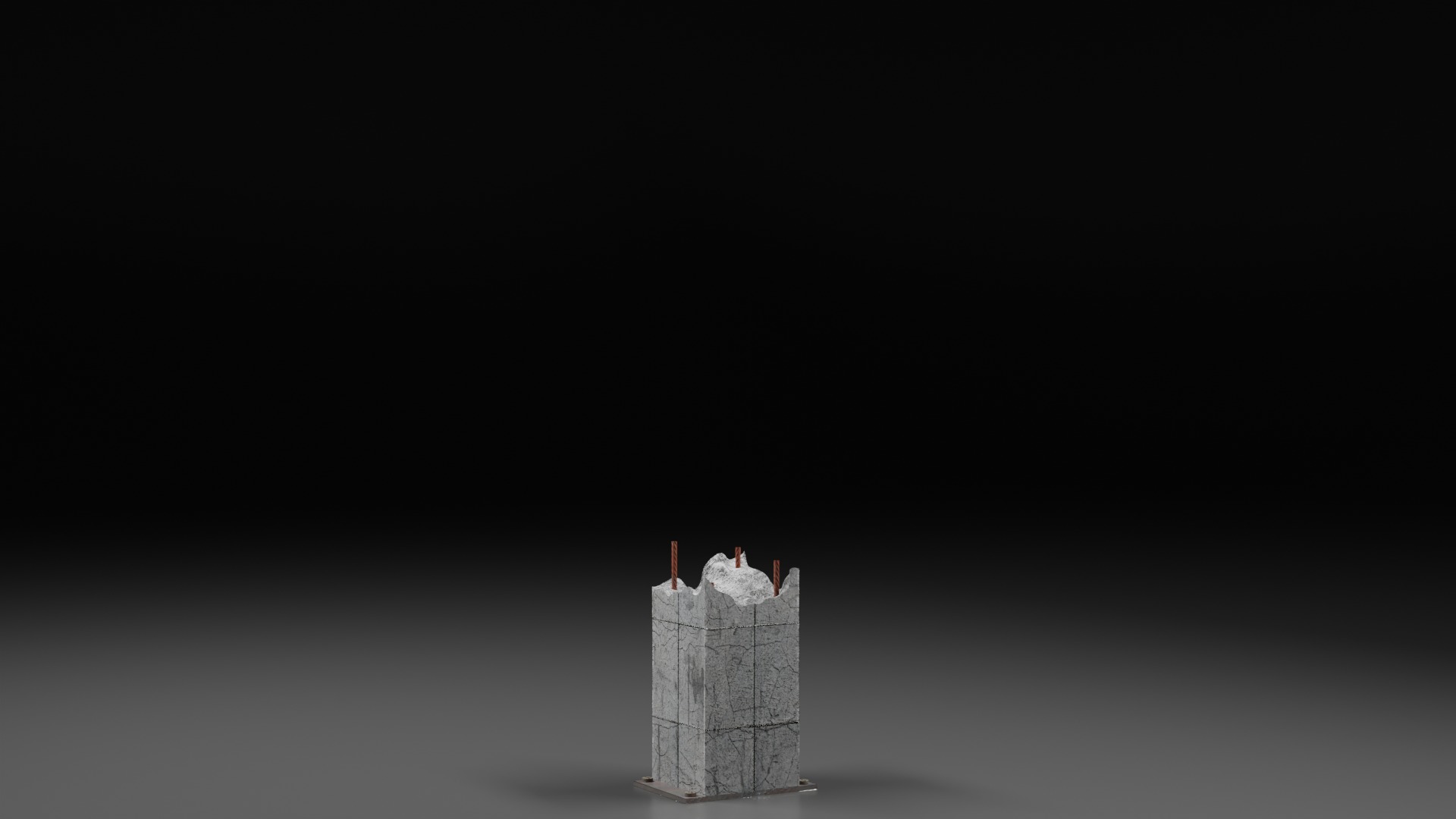 Damaged Concrete Column Pack Low-poly 3D model_9