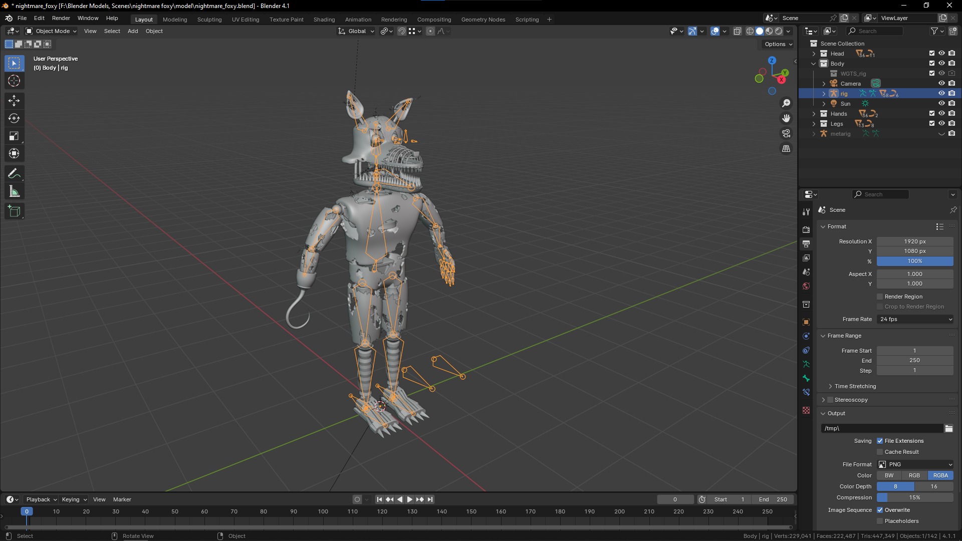 FNaF 4 Nightmare Foxy 3D model_5