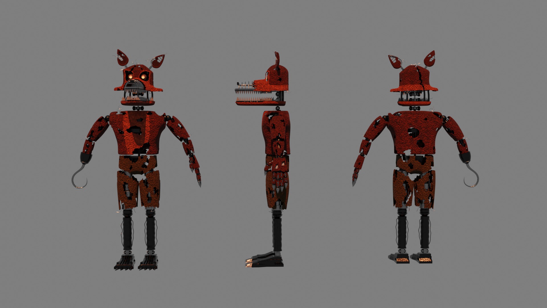FNaF 4 Nightmare Foxy 3D model_1