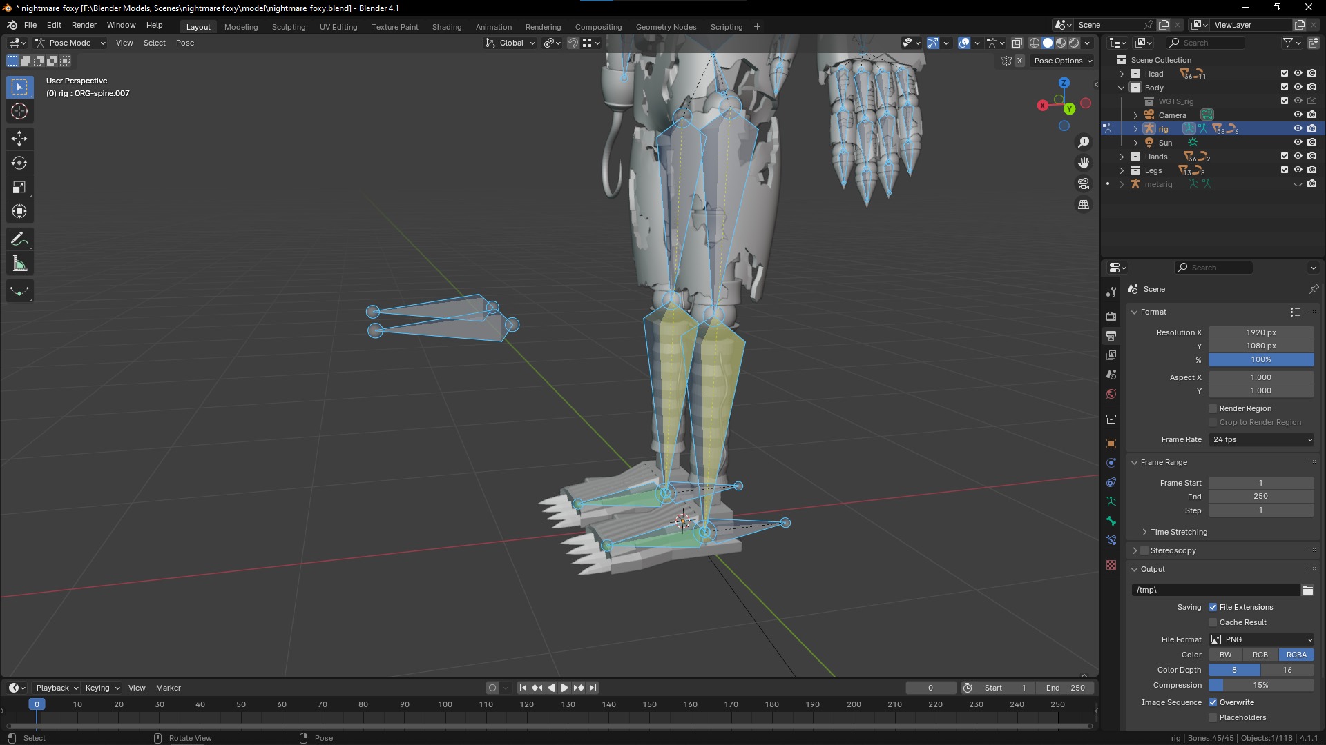 FNaF 4 Nightmare Foxy 3D model_3