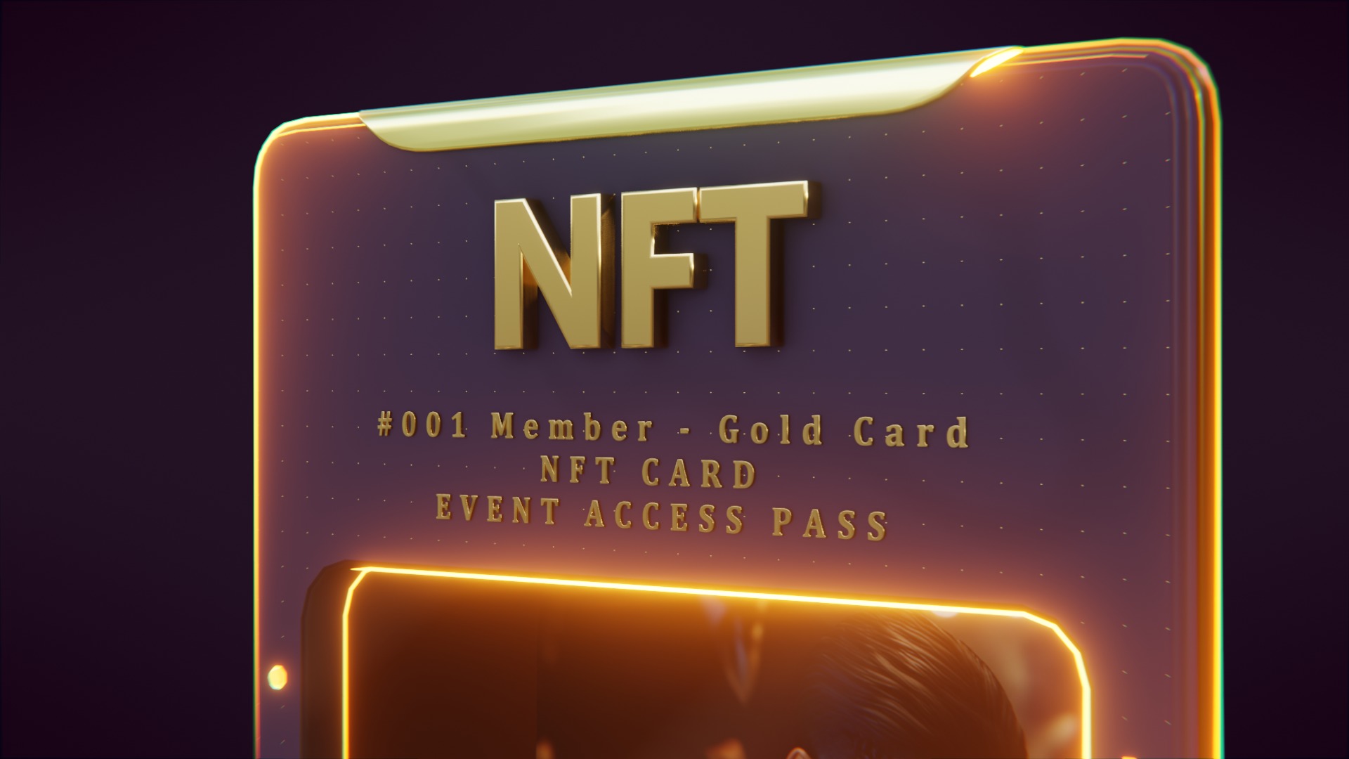 NFT collectible card template for Blender 3D model holographic 3D model_4
