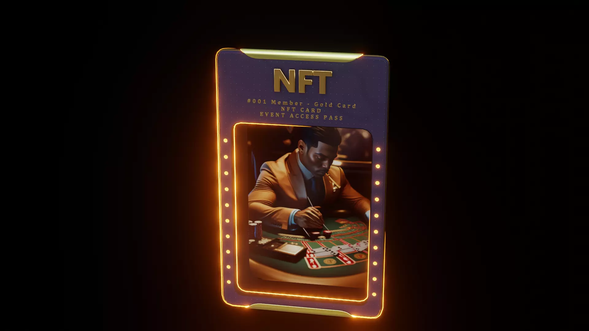 NFT collectible card template for Blender 3D model holographic 3D model_0