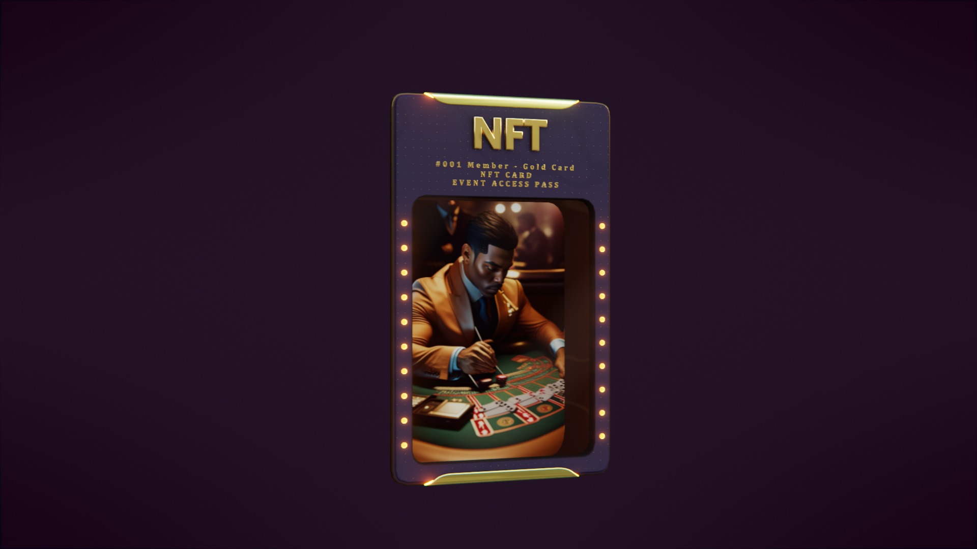 NFT collectible card template for Blender 3D model holographic 3D model_5