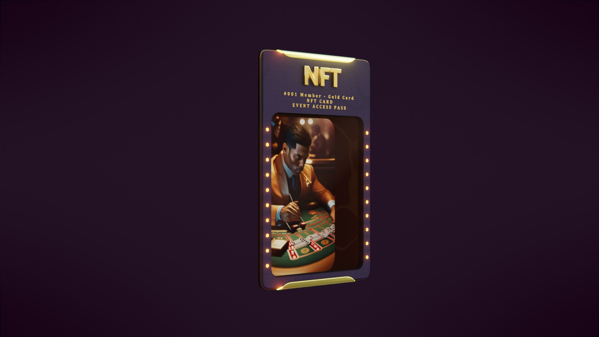NFT collectible card template for Blender 3D model holographic 3D model_2
