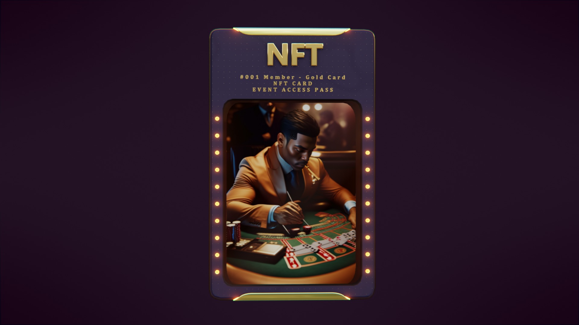 NFT collectible card template for Blender 3D model holographic 3D model_3