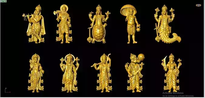 dashavatar god vishnu 3d models 3D model
