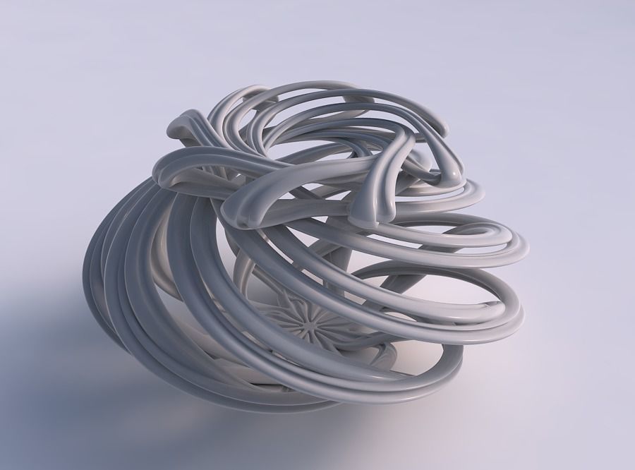 Vase wide creeper twisted with extruded lines and squeezed to... 3D print model_0
