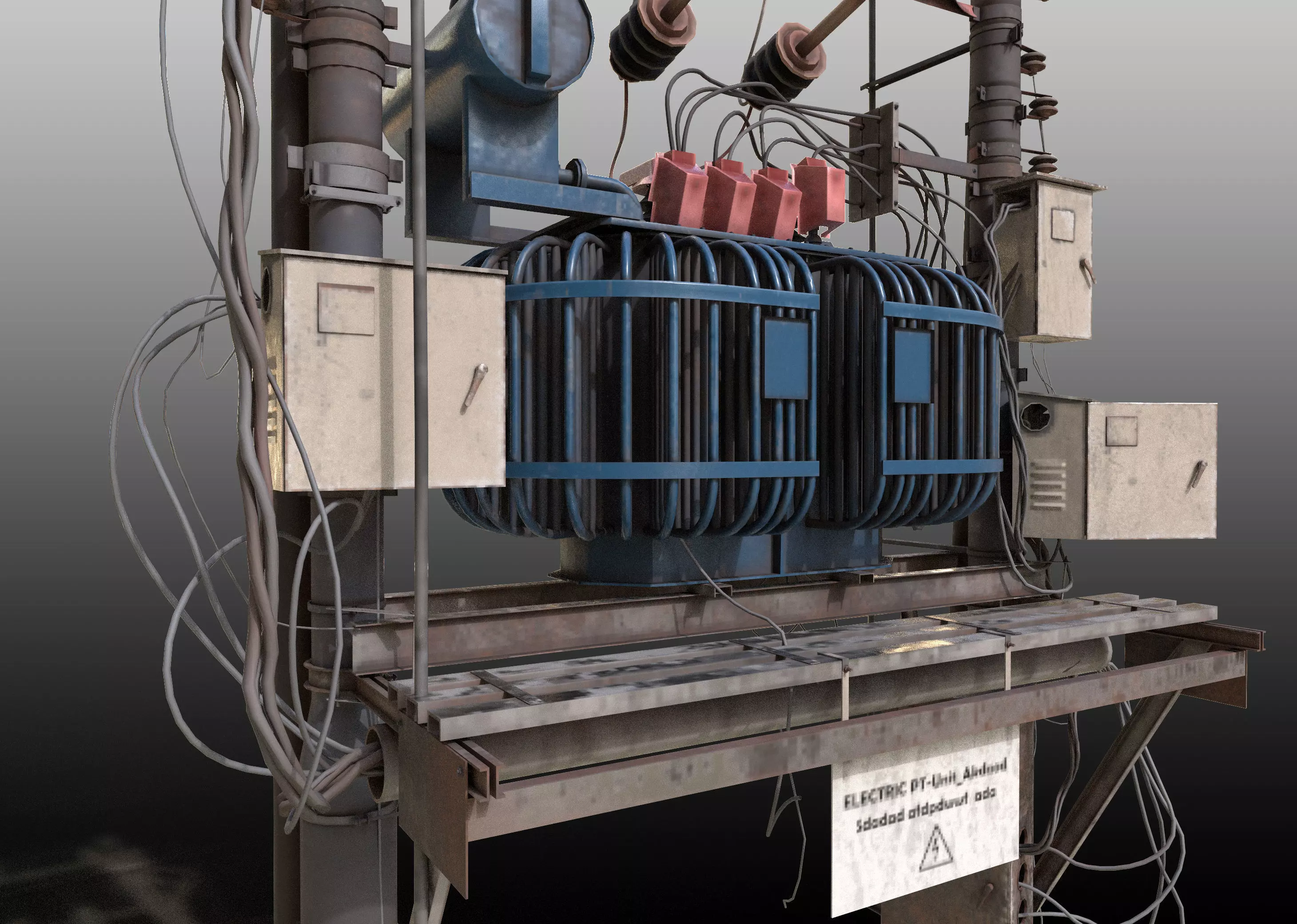 Pole Mounted PMT Transformer 3D model