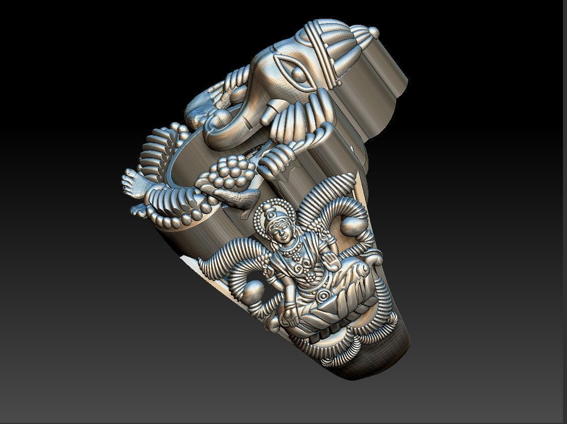 GANESH RING 3D PRINT MODEL  3D model_3