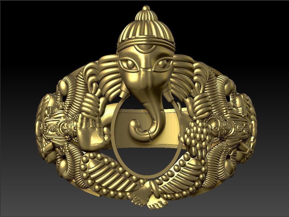 GANESH RING 3D PRINT MODEL  3D model_5