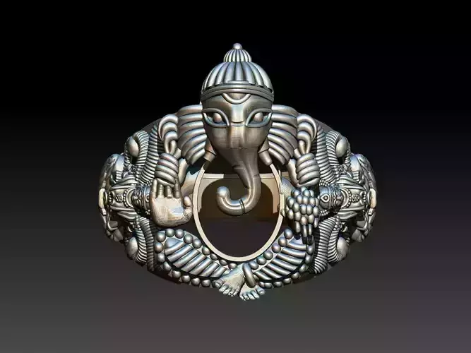 GANESH RING 3D PRINT MODEL  3D model