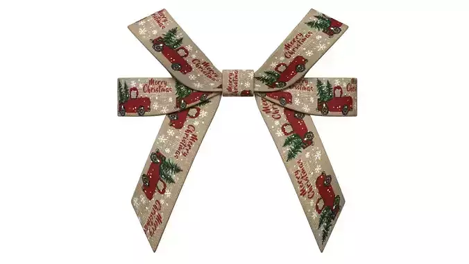 Christmas Bow Ribbon 50 Low-poly 3D model