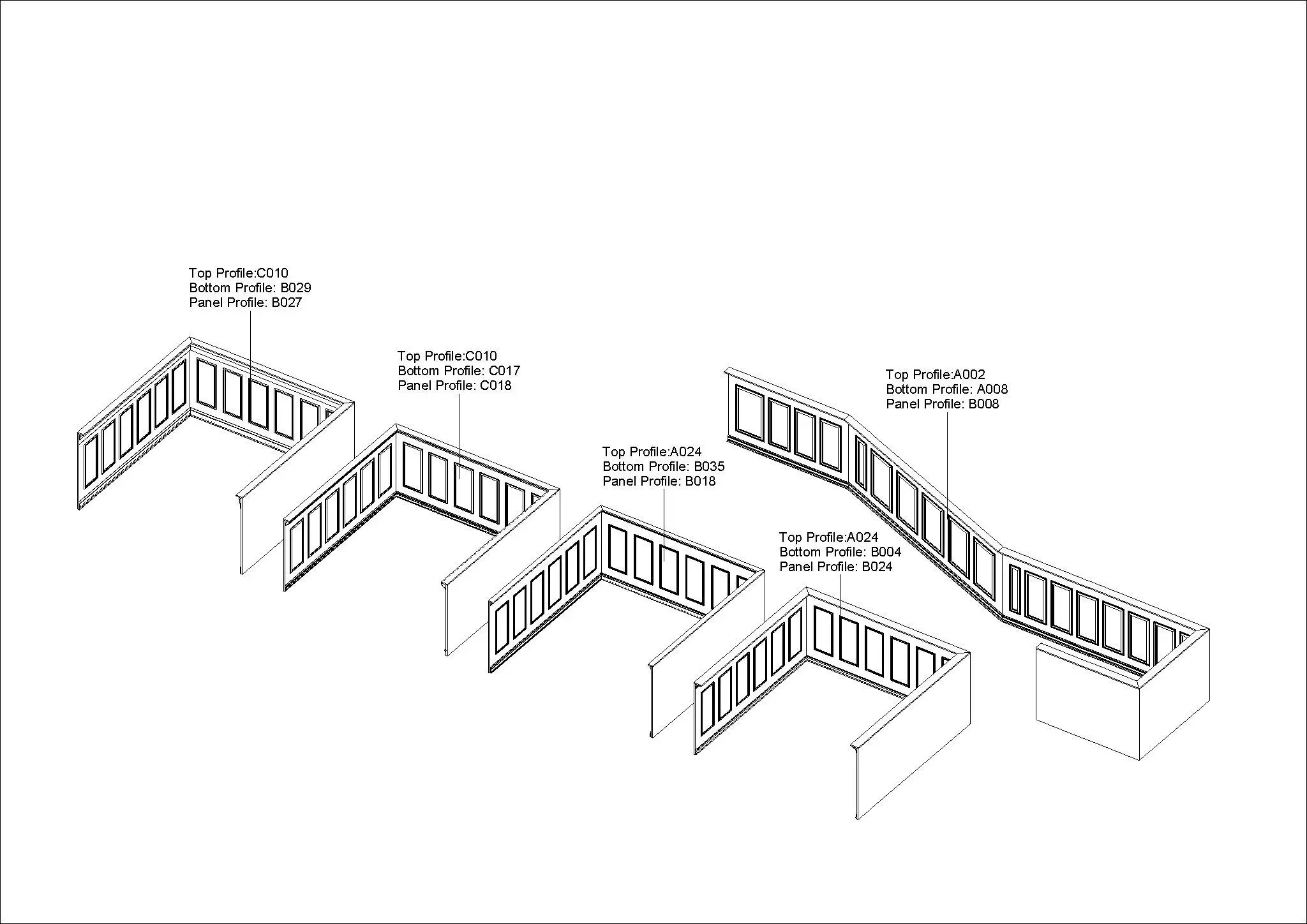 Wall paneling historic decor mouliding revit parametric family 3D model