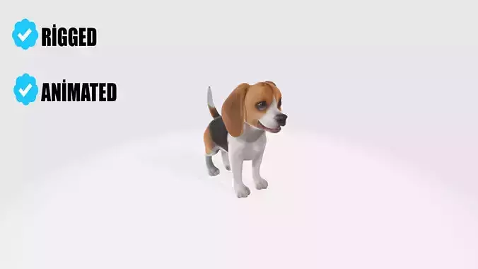  Beagle Dog Model Animated and Rigged