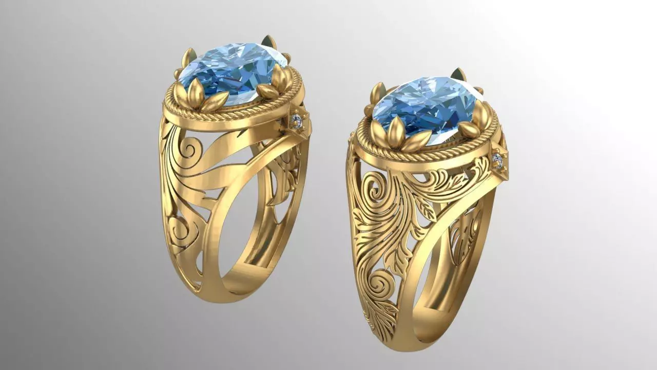 new ring with leaf theme 3D print model